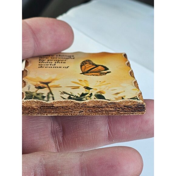 Vintage Souvenir Refrigerator Travel Magnet memorial butterfly wood - Picture 6 of 9